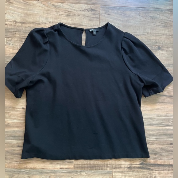 J. Crew Ponte Puff Sleeve Top Black XXL - Picture 5 of 6